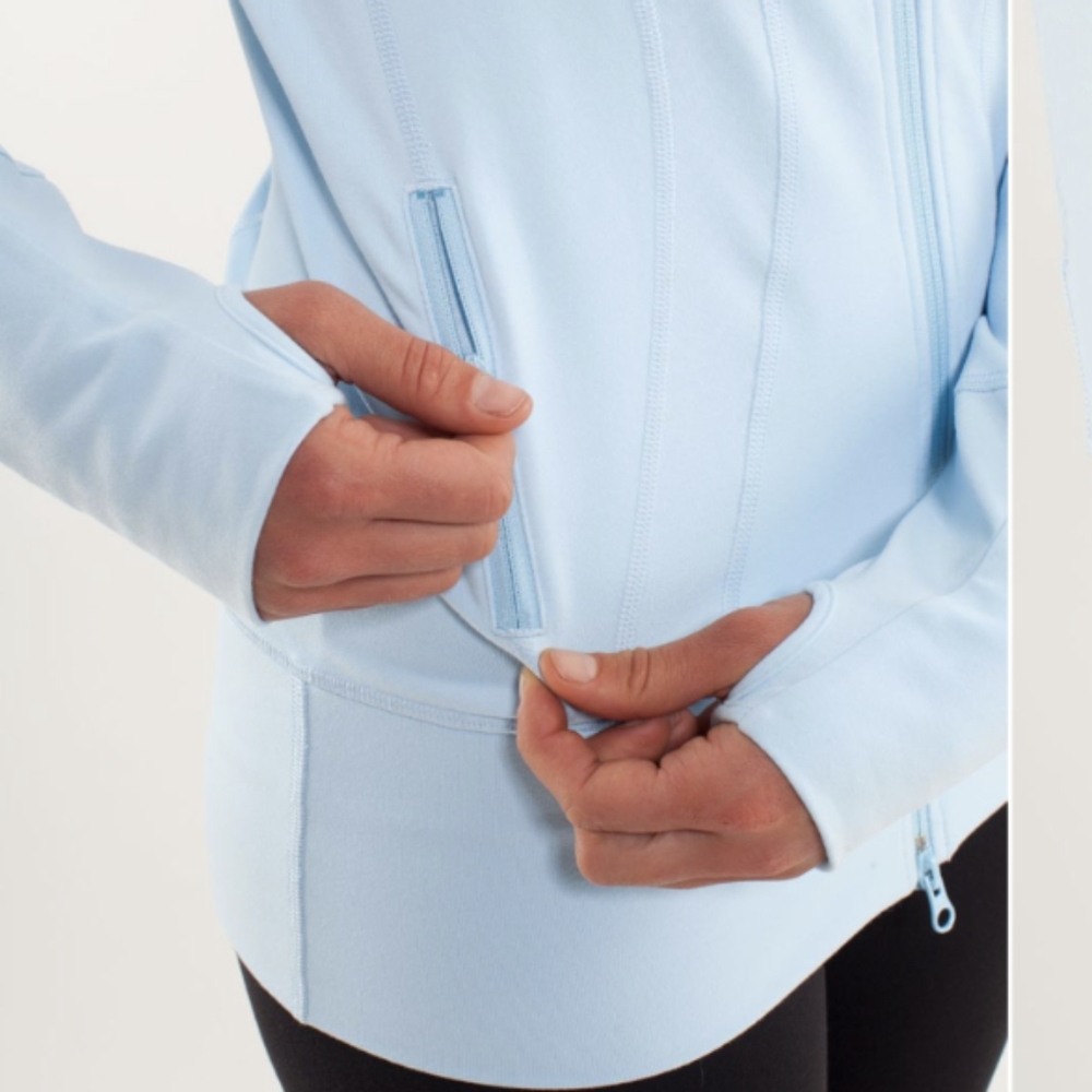 Lululemon Light Baby Blue In Stride Define Full Zip Jacket Pockets Size 2 - Picture 2 of 8